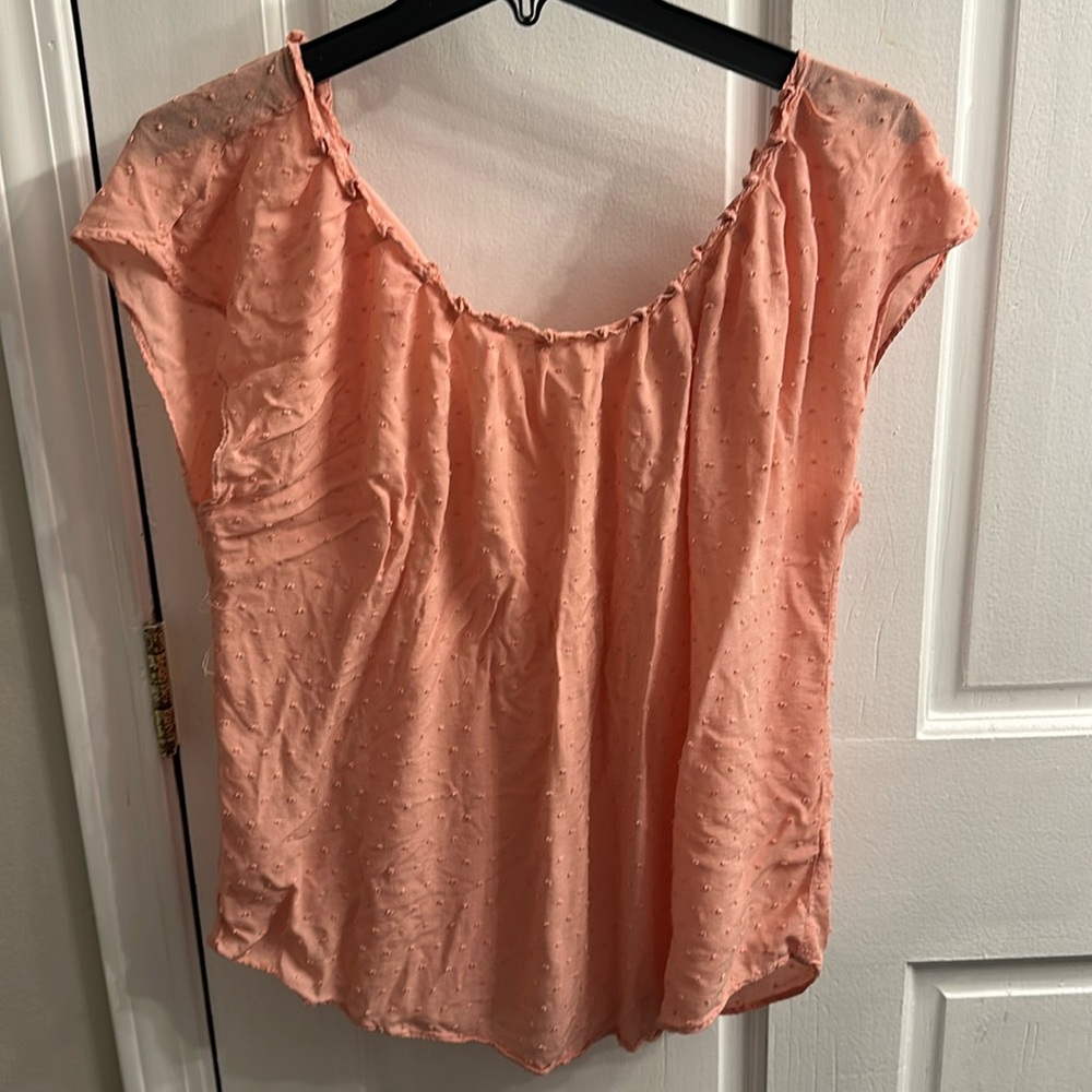 Lauren Conrad Pleat Neck Blouse mauve size large